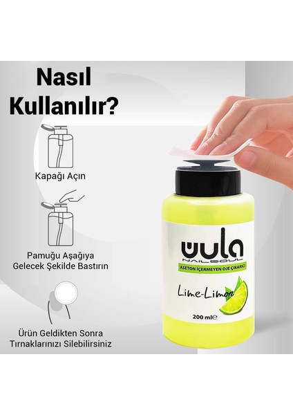 Pompalı Aseton İçermeyen Limon Kokulu Oje Çıkarıcı 200 ml