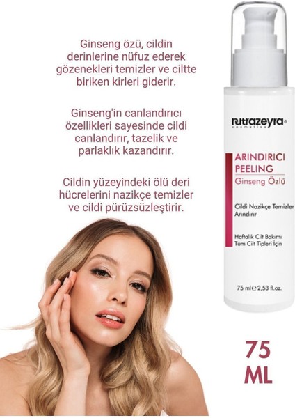 Ginseng Özlü Arındırıcı Peeling Anında Etki Cilt Tonu Dengeleyici Aydınlatıcı Etki 75 ml