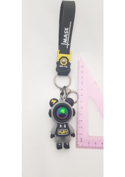 Silikon 1 Adet Gri Renk Astronot Anahtarlık