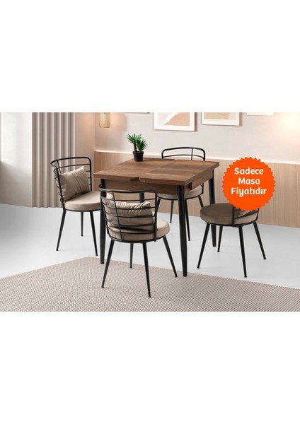 Yanlardan Açılır Büyüyen Yemek Masası Ceviz 65X100CM Sadece Masa Fiyatıdır