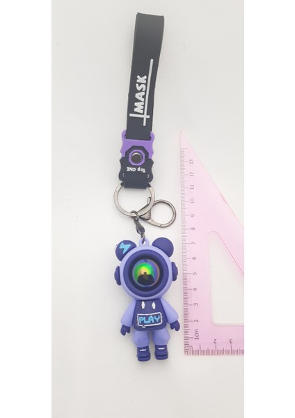 Silikon 1 Adet Pembe Renk Astronot Anahtarlık