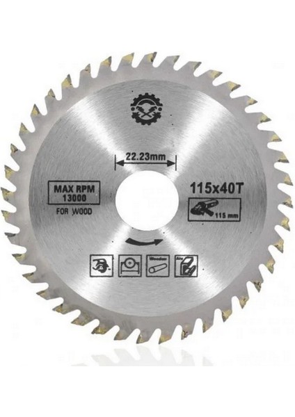 Ahşap Kesme Sunta Testeresi 115 mm 40 Diş Elmas Daire Testere Bıçağı Ahşap Kesme Testere Flex Tester