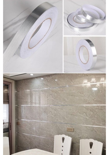 5 Mm- 50 Metre Tuvalet Mutfak Banyo Fayans Mermer Arası Şerit Bant Gümüş Banyo Mutfak Bant fırsatları