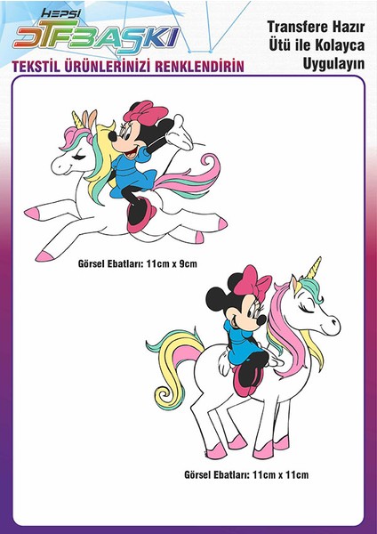 Çizgi Film Karakter Ütü ile Yapışan Tişört Tekstil Dtf Transfer Baskı