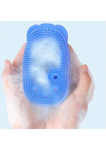 Banyo Hamam Lifi Silikon Sünger Hazneli Vücut Kesesi Masajlı Yumuşak Duş Sabunluk Lif