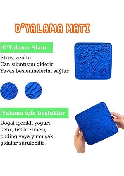 O'yalama Matı Köpek ve Kediler Için Yalama Matı Mavi Renkli Vakumlu Yapışkanlı Lickmat modelleri