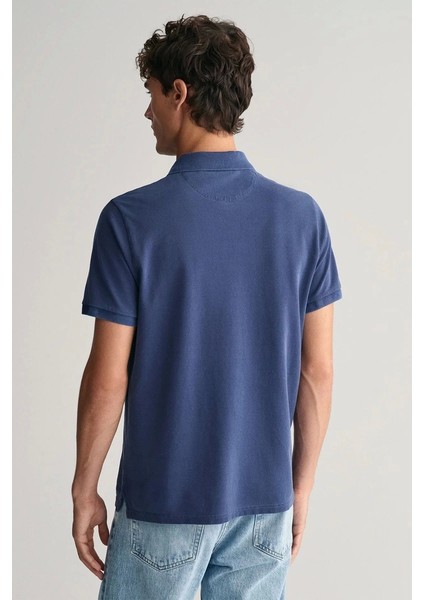 Erkek Mavi Regular Fit Logolu Polo fırsatları