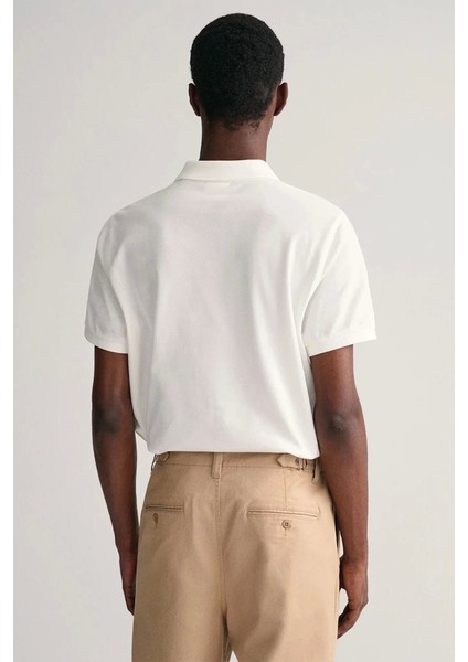 Erkek Beyaz Regular Fit Logolu Polo fırsatları