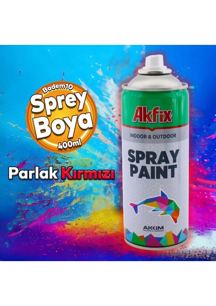 Akfix Kalıcı Sprey Boya Parlak Kırmızı 400 ml Tasarım Metal Ahşap Plastik Beton Yüzey Boyama fiyatları