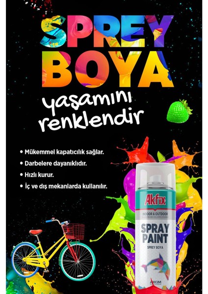 Akfix Kalıcı Sprey Boya Parlak Kırmızı 400 ml Tasarım Metal Ahşap Plastik Beton Yüzey Boyama fırsatları