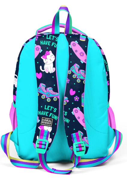 Kids Lacivert Pembe Kedili Paten Desenli 3'lü Okul Çanta Seti SET0123658 indirimleri