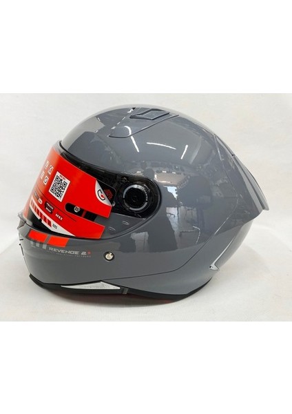Kask mt Revenge 2 Parlak Gri A12 Şeffaf Vizörlü V14B