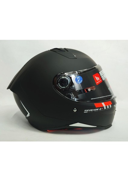 Revenge 2 Solid A1 Matt Black Şeffaf Vizörlü Kask