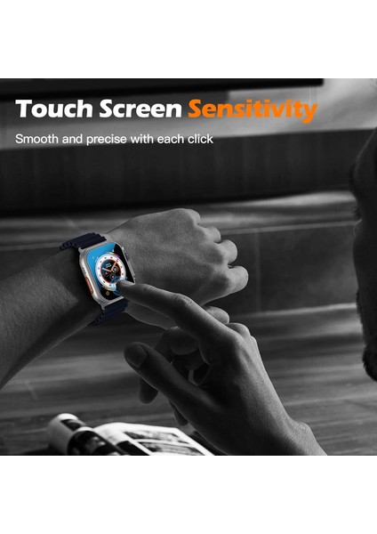 Apple Watch Ultra 49 mm Uyumlu Cam Ekran Koruyucu Otomatik Hizalamalı Kolay Kurulum Tam Kaplayan modelleri