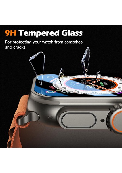 Apple Watch Ultra 49 mm Uyumlu Cam Ekran Koruyucu Otomatik Hizalamalı Kolay Kurulum Tam Kaplayan fırsatları