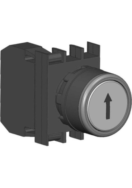 B100DBOD B Serisi Plastik 1 No Yaylı Düz Beyaz Dikey (Ok) İşareti Baskılı 22 mm Buton