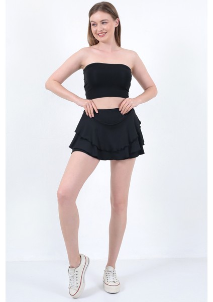 Kadın Siyah Mini Spor Şort Etek fırsatları