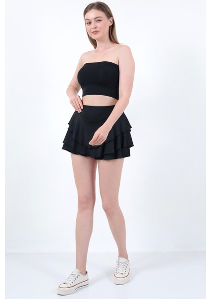 Kadın Siyah Mini Spor Şort Etek indirimleri