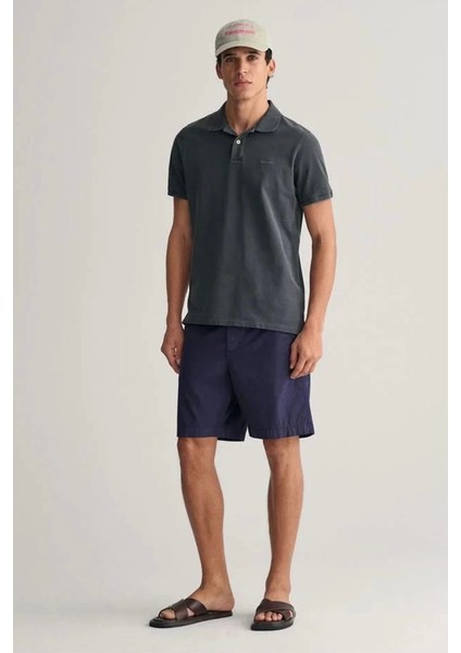 Erkek Siyah Regular Fit Logolu Polo