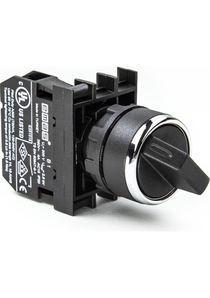 B100T20 B Serisi Plastik 1 No (0-I) 90° Seçici Kalıcı 22 mm Buton