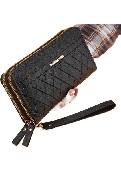 Çift Fermuarlı Bozuk Para Cüzdanı Çoklu Kart Yuvası Cüzdan Kartlık (Yurt Dışından)