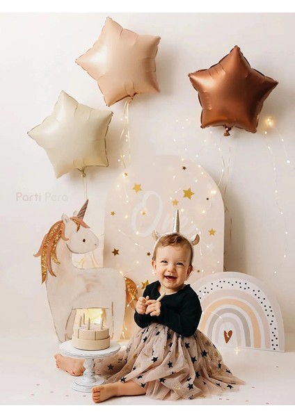 3 Adet Retro Yıldız Folyo Balon Seti 18 Inç 45 cm