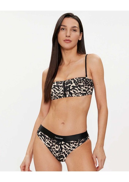 Bandeau Print Bikini Üstü