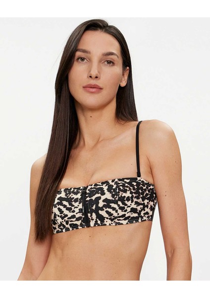 Bandeau Print Bikini Üstü