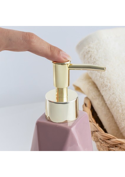 3203 Seramik Sıvı Sabunluk - Tezgah Üstü Banyo Mutfak Lavabo Sabunluğu - 250 cc