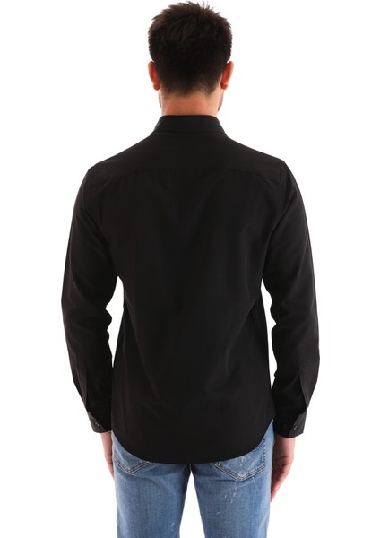 Siyah Düz Regular Erkek Gömlek indirimleri