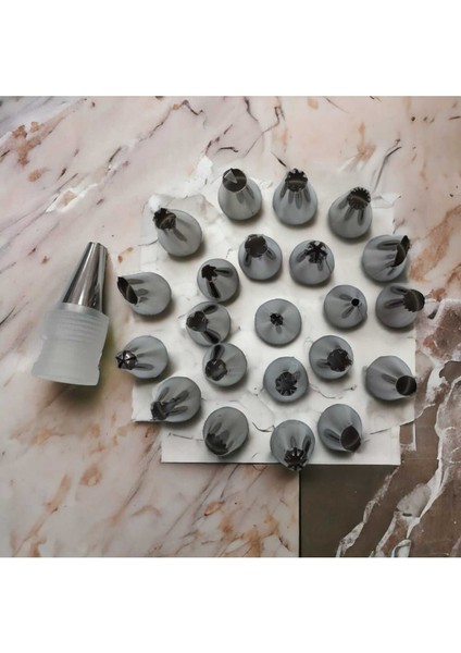 Pratik Çok Kullanışlı 24 Parça Pasta Malzeme Seti Paslanmaz Çelik Kremşanti Ucu fiyatları