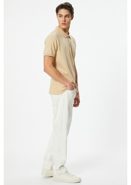 Bej Koton Polo Yaka T-Shirt modelleri