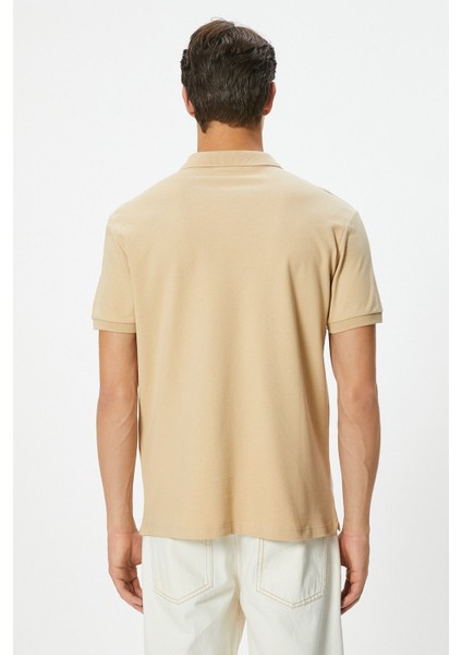 Bej Koton Polo Yaka T-Shirt fırsatları