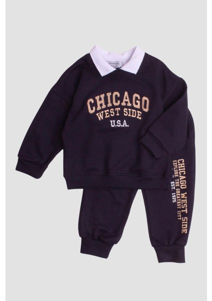 Yaka Detaylı Yazı Baskılı Eşofman Takımı