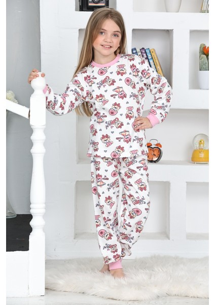 Kapi Kids Kız Çocuk Sevimli Ayıcık Baskılı Pijama Takımı 1-11 Yaş 4924-26