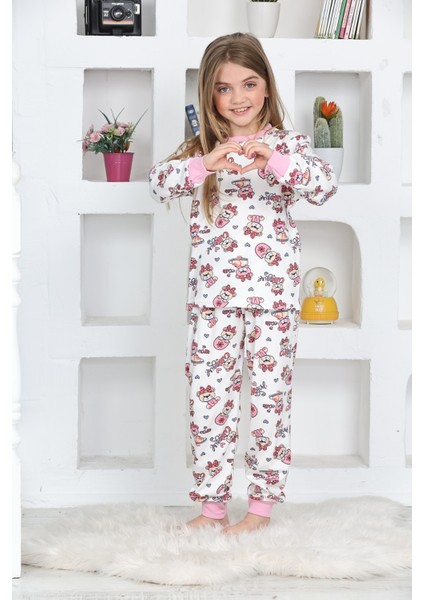 Kapi Kids Kız Çocuk Sevimli Ayıcık Baskılı Pijama Takımı 1-11 Yaş 4924-26