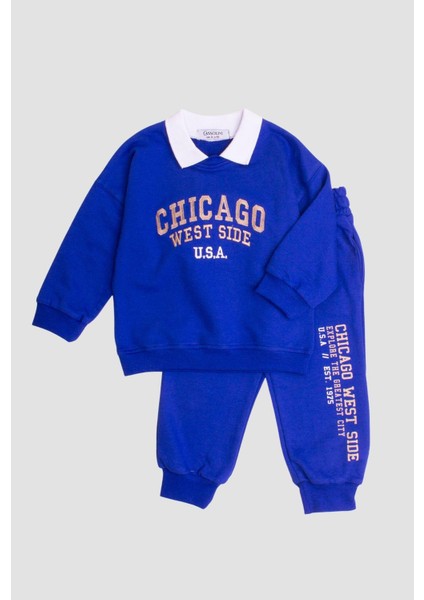 Yaka Detaylı Yazı Baskılı Eşofman Takımı