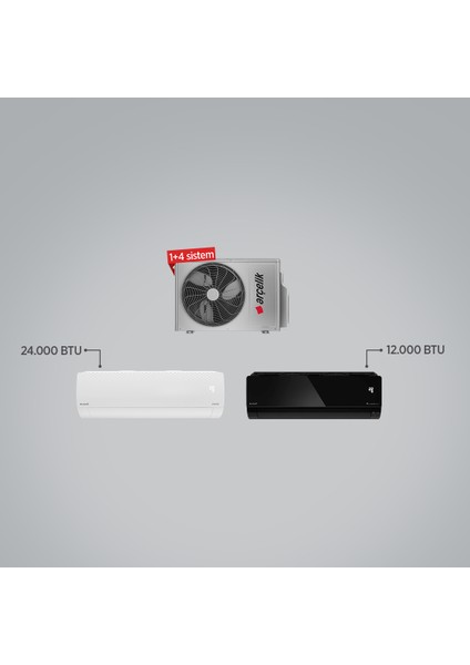 ZM24104 A++ 24+12 BTU Iç - 24000 BTU 1+4 Multi Inverter Klima