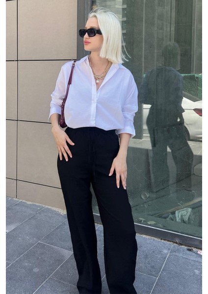 Mad Girls Beyaz Oversize Gömlek MG1369 indirimleri