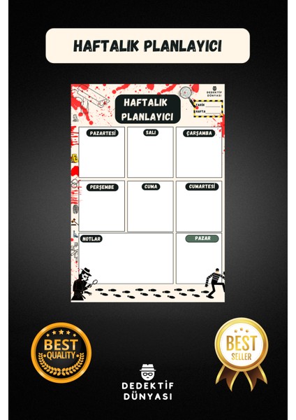 Haftalık Planlayıcı | Dedektif Planlayıcı | Haftalık Ajanda | Haftalık Planlayıcı Ajanda | Planlayıcı