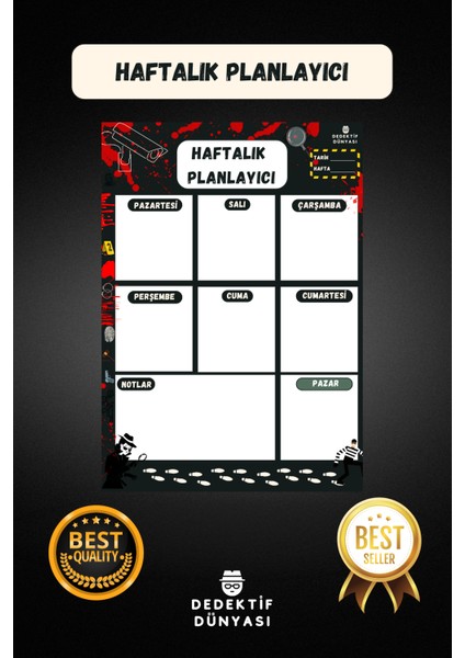 Haftalık Planlayıcı | Dedektif Planlayıcı | Haftalık Ajanda | Haftalık Planlayıcı Ajanda | Planlayıcı fiyatları