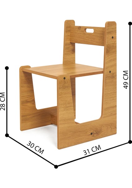 Anka Montessori Ahşap Oyun ve Aktivite Sandalyesi 0-6 Yaş