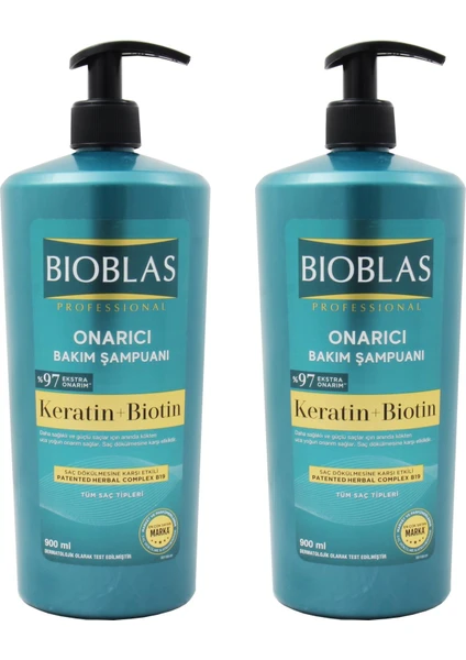 Keratin ve Biotin Onarıcı Bakım Şampuan 900 ml 2 Adet