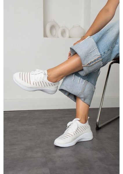 Beyaz Trika Kadın Sneaker Spor Ayakkabı fırsatları