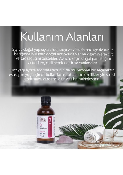 Hint Yağı %100 Saf Soğuk Sıkım Pres Castor Oil 50 ml modelleri