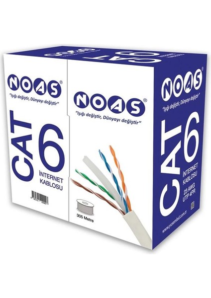 Cat6 Data Kablosu 23 Awg YL-C006 Noas - 1 mt Fiyatıdır