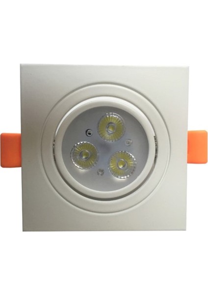 3x1 Watt Beyaz LED Spot Kare Beyaz Kasa