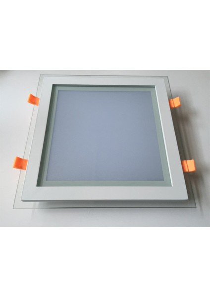 24W Camlı Kare LED Panel Armatür Beyaz