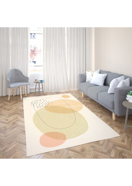 Dijital Baskılı Modern Kaymaz Taban Yıkanabilir Leke Tutmaz Salon Halısı Yolluk