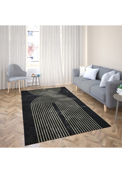 Dijital Baskılı Modern Kaymaz Taban Yıkanabilir Leke Tutmaz Salon Halısı Yolluk